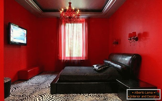 dizajn crne i crvene spavaće sobe, fotografija 20