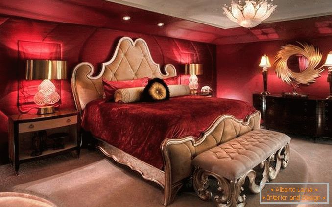 crveni dizajn spavaće sobe, foto 23