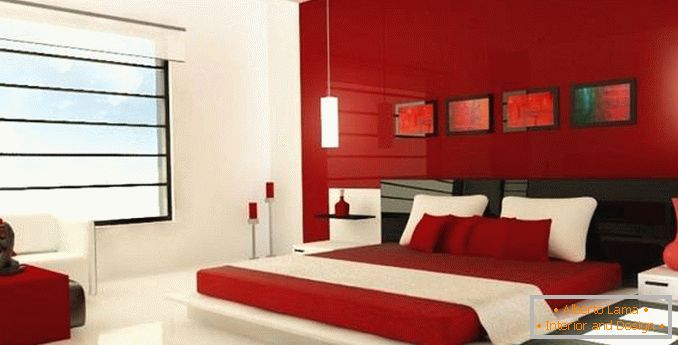 crveni dizajn spavaće sobe, foto 24