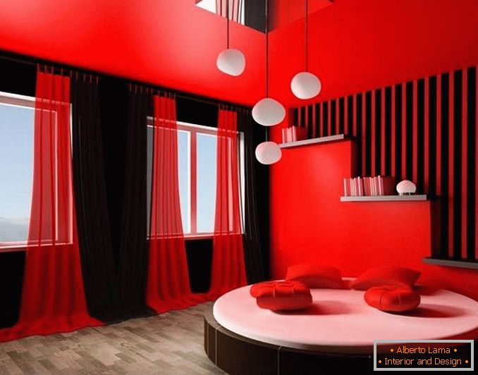 crveni dizajn spavaće sobe, foto 26