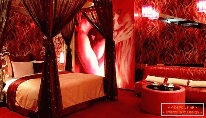 crveni dizajn spavaće sobe, foto 29