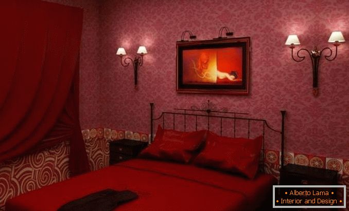 crveni dizajn spavaće sobe, foto 30