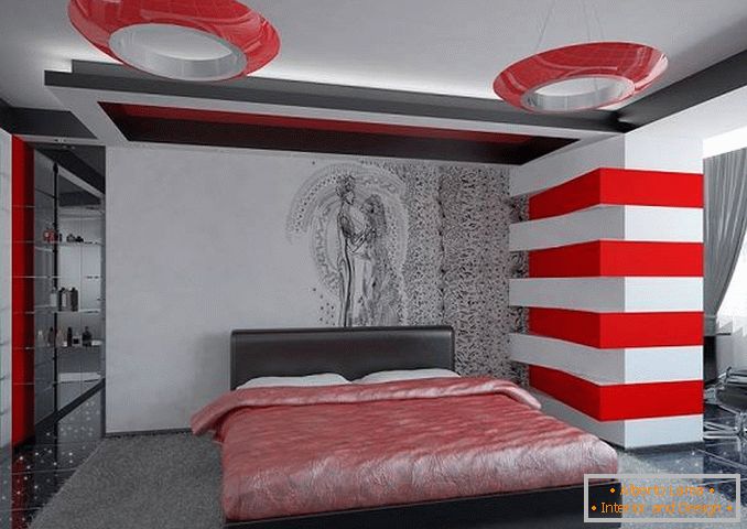 crveni dizajn spavaće sobe, foto 7