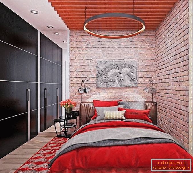 crveni dizajn spavaće sobe, fotografija 8