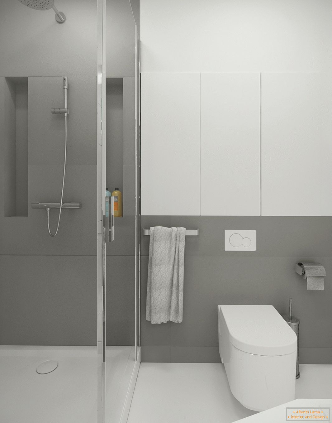 Kupatilo u bijelo-sivoj boji