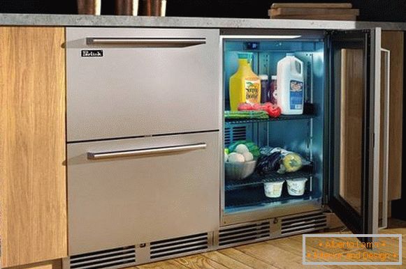 dizajn male kuhinje sa frižiderom, foto 36