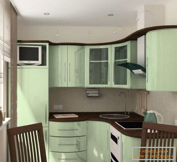 Male sobe - dizajn kuhinje na fotografiji u stanu od 30 m2