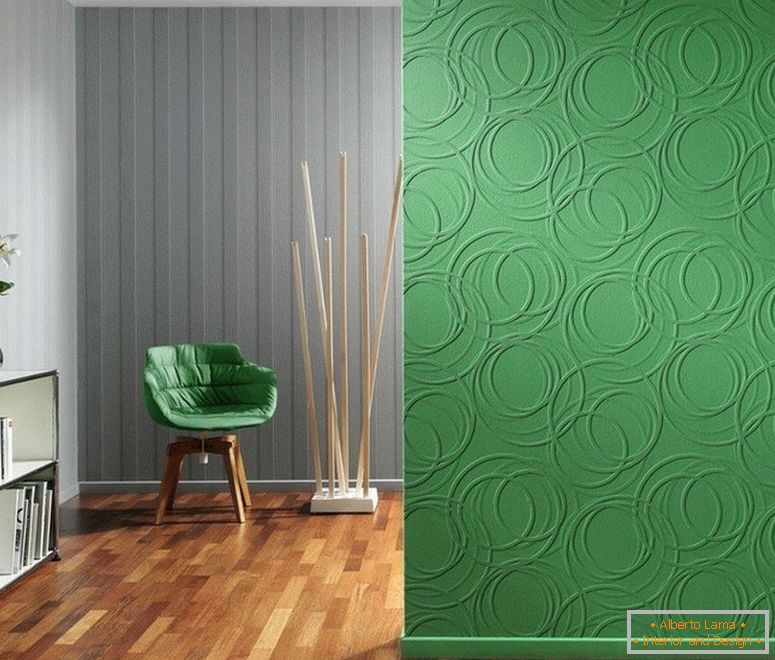 Kombinacija sive i zelene na zidu