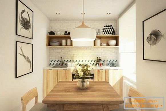 Mala kuhinja u dizajnu stana od 40 kvadratnih metara