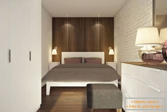 Dizajn spavaće sobe u dvosobnom apartmanu od 45 m2