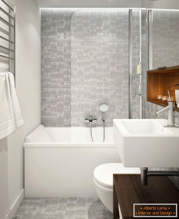Luksuzno kupatilo u dizajnu apartmana 45 m2 m fotografije