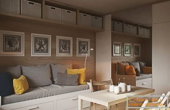 Minimalistički dizajn enterijera jednosobnog stana od 40 kvadratnih metara