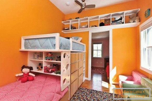 Dizajn jednosobnog stana sa dvoje dece - unutrašnjost rasadnika