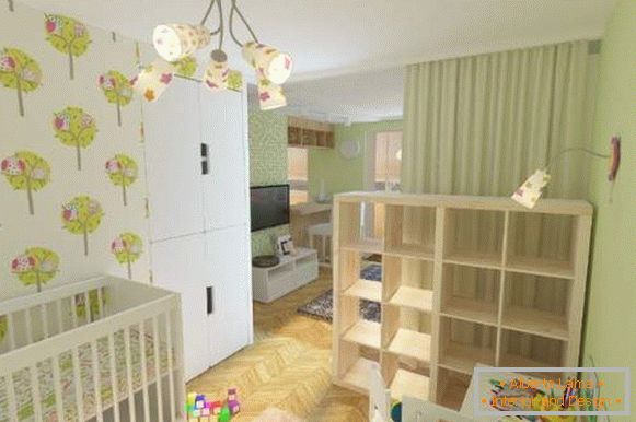 Dizajn jednosobnog apartmana za porodicu sa djetetom