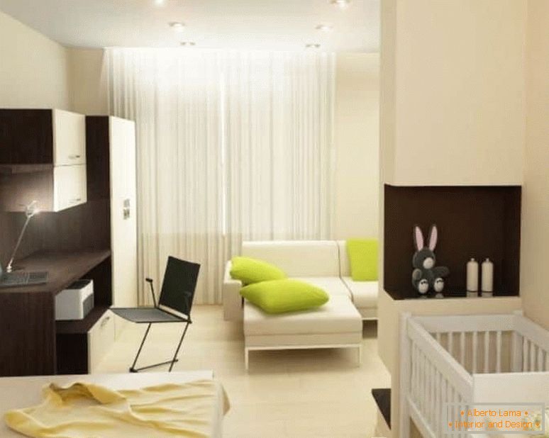 Dizajn jednosobnog apartmana za porodicu