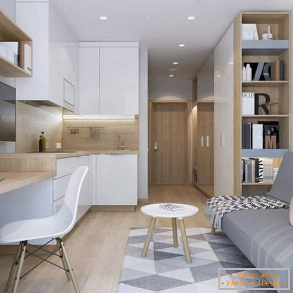 Dizajn jednosobnog stana od 30 m² M - fotografija 5