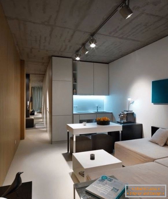 Dizajn jednosobnog stana u modernom stilu