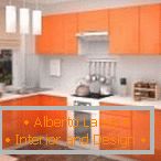 Jednostavna kuhinja u narandžastoj boji