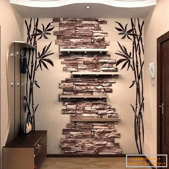 dizajn hodnika sa dekorativnim kamenim fotografijama, foto 25