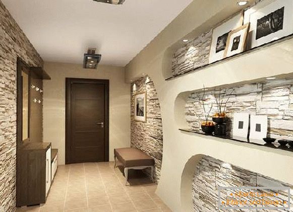 dizajn hodnika sa dekorativnim kamenim fotografijama, foto 26