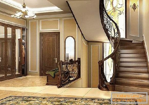 hodnik u kući sa dizajnom za stepenice, foto 35
