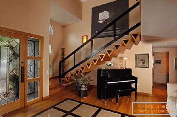 hodnik u kući sa dizajnom za stepenice, foto 39
