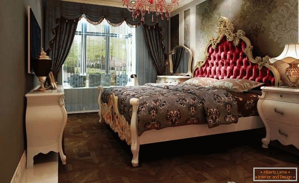 Tkanine za zidnu dekoraciju i masivne zavese dobro su pogodne za klasične stilove spavaće sobe