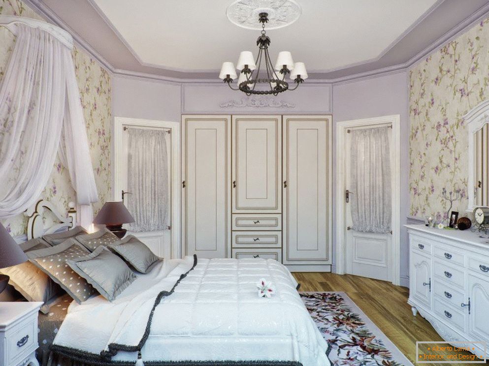Lila spavaća soba u Provansovom stilu
