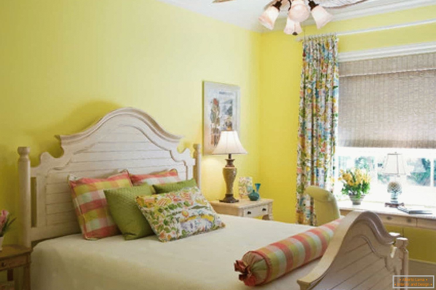 Žuti zidovi u spavaćoj sobi