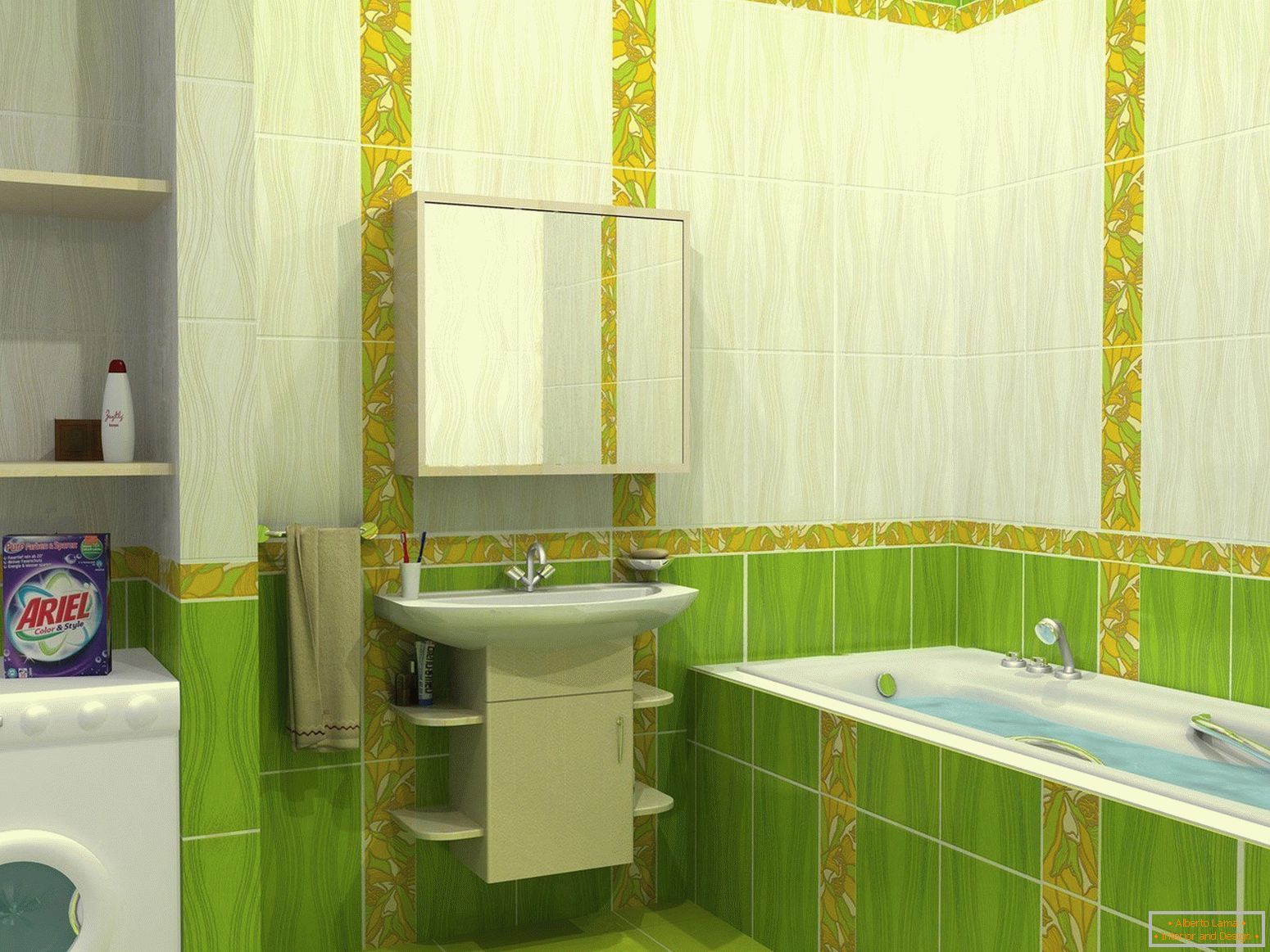 Dizajn kupatila u zelenim tonovima