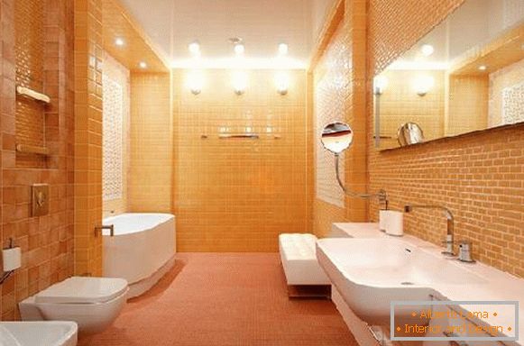 dizajn uskog kupatila u kombinaciji sa toaletom, foto 36