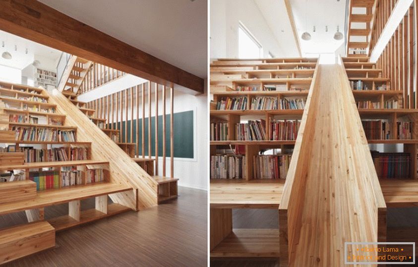 Neobična stubište-biblioteka