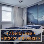 Dizajn plave spavaće sobe za mladog para