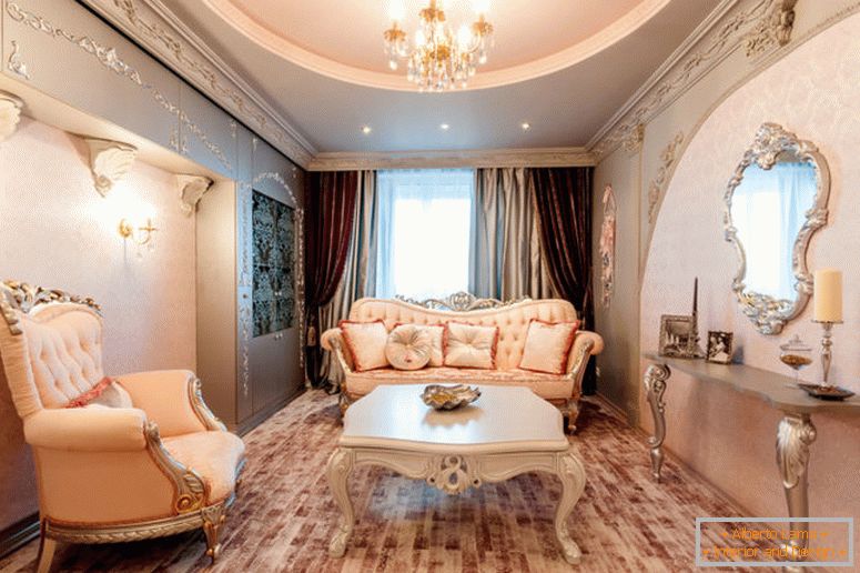 Barokni dnevni boravak - 75 fotografija neobičnog dizajna