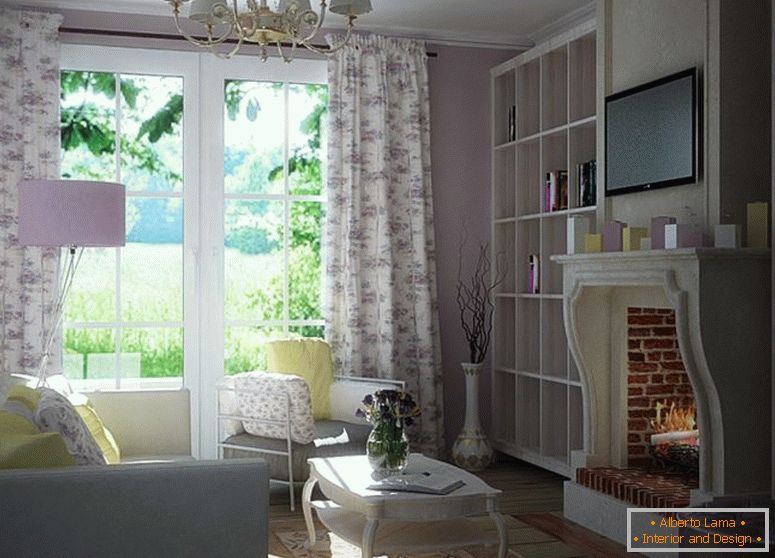 Dnevni boravak u provansovom stilu - 80 fotografija