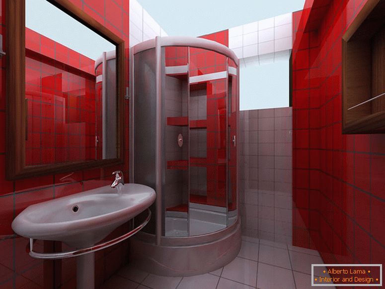 Crveni zidovi u kupatilu