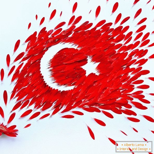 Zastava Turske od latice cvijeća