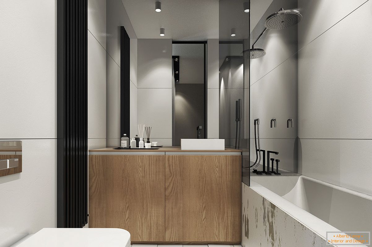 Dizajn kupatila za mali apartman u skandinavskom stilu - fotografija 2