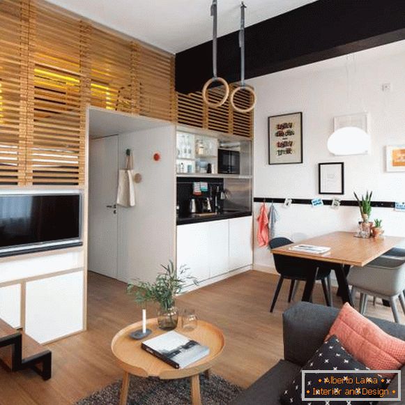 1-sobni apartman studio - dizajn enterijera u skandinavskom stilu