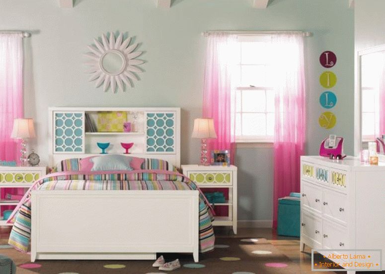 moderna-bijela-boja-drvena-ikea-spavaća soba-nameštaj-s-puno veličine-knjižara-headboard-koristeći-šarene-prugama-šablon-tema-posteljina-za-in-inspirator-tinejdžer-spavaća soba-dekoracija- 1120x799