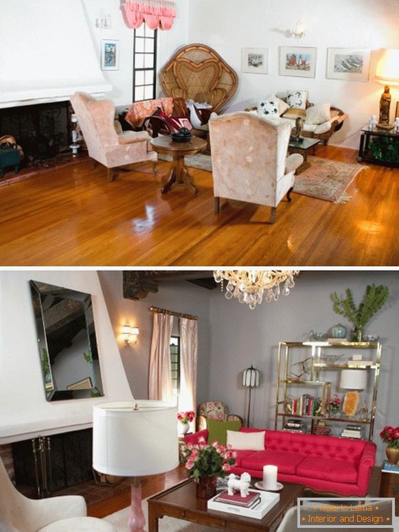 Glamurozni dizajn dnevne sobe u privatnoj kući sive boje