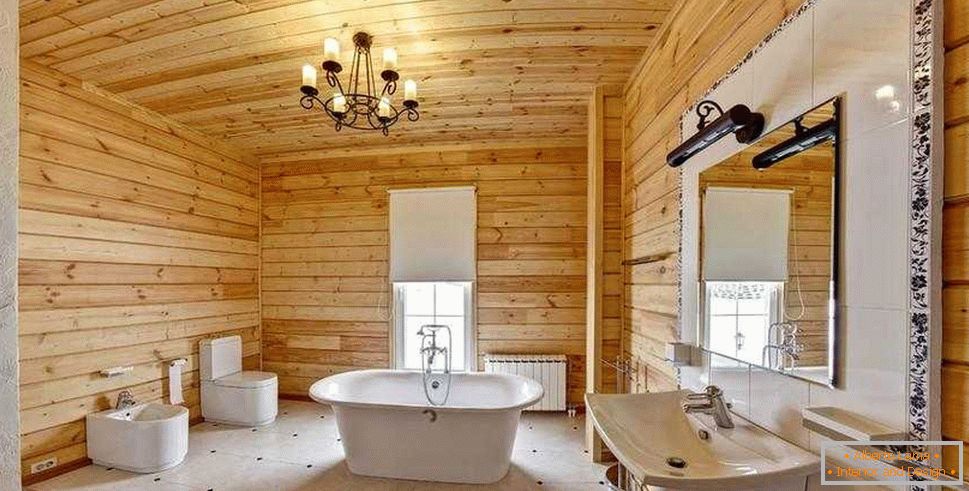 Kupaonica u kući od drvene građe