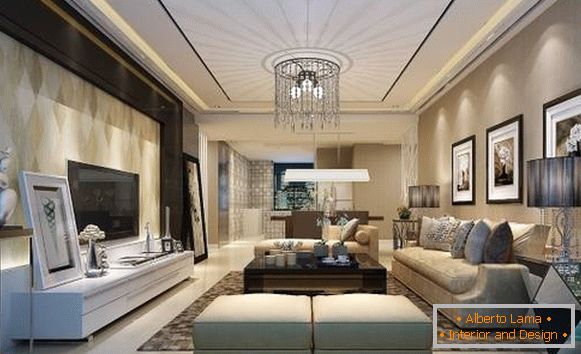 Moderna dnevna soba u stilu luksuza
