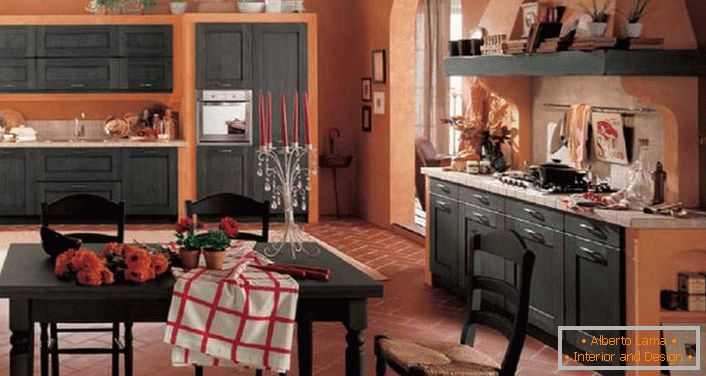 Glavni zahtev rustičnog stila je funkcionalnost kuhinjskog prostora. 