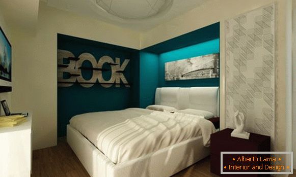 Kontrastne boje u dekoraciji spavaće sobe