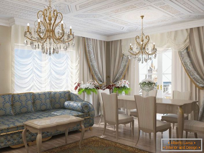 Dnevna soba u stilu Art Nouveau će naglasiti izvanredni ukus vlasnika kuće.