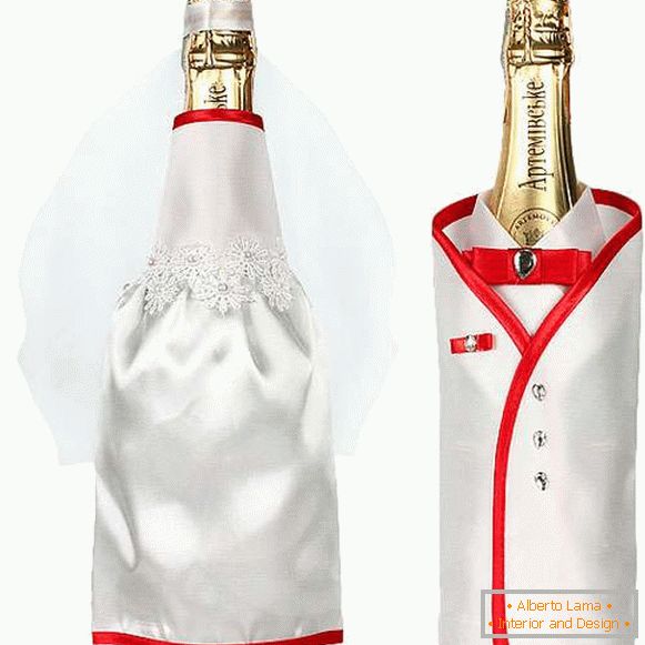 Kako ukrasiti venčanje bočice šampanjca svojim rukama - najbolje ideje sa fotografijom