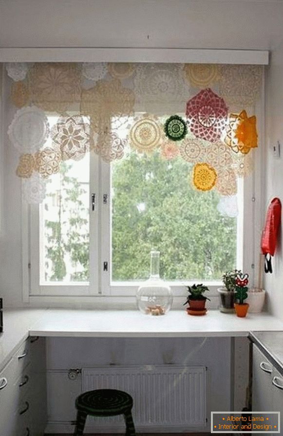 prekrasne zavjese zavese u kuhinji, foto 36