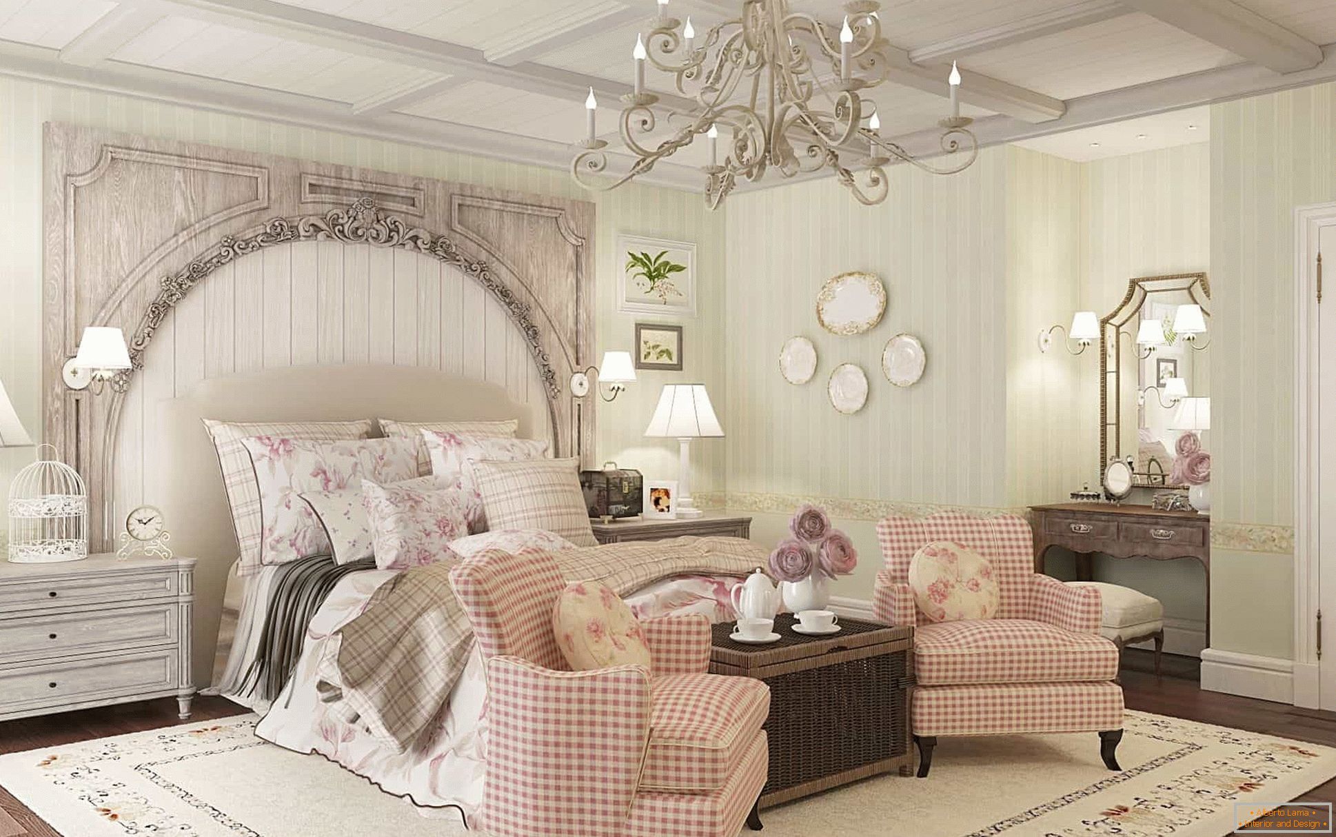Romantična spavaća soba u Provans stilu