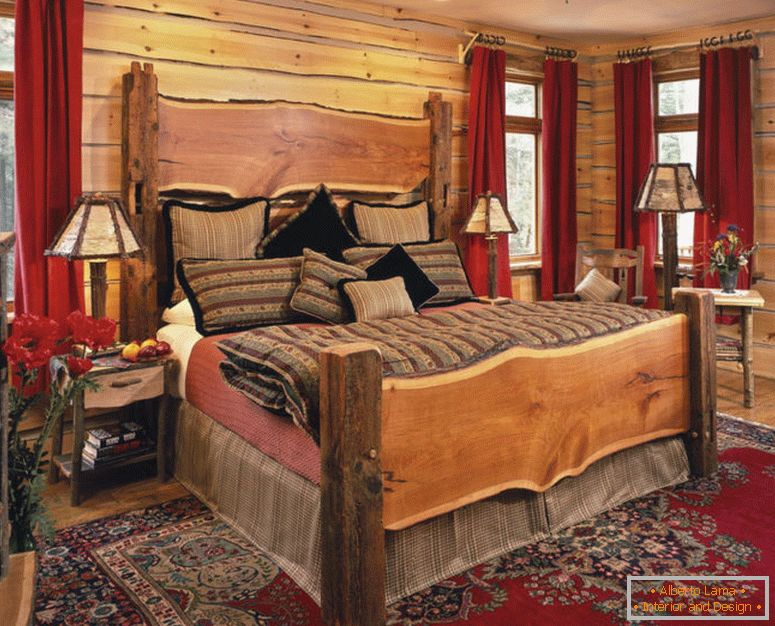 vrhunske stolice-i-fantastične-krevet-u-rustični-spavaće-ideje-sa-tradicionalnim-crvenim tepihom